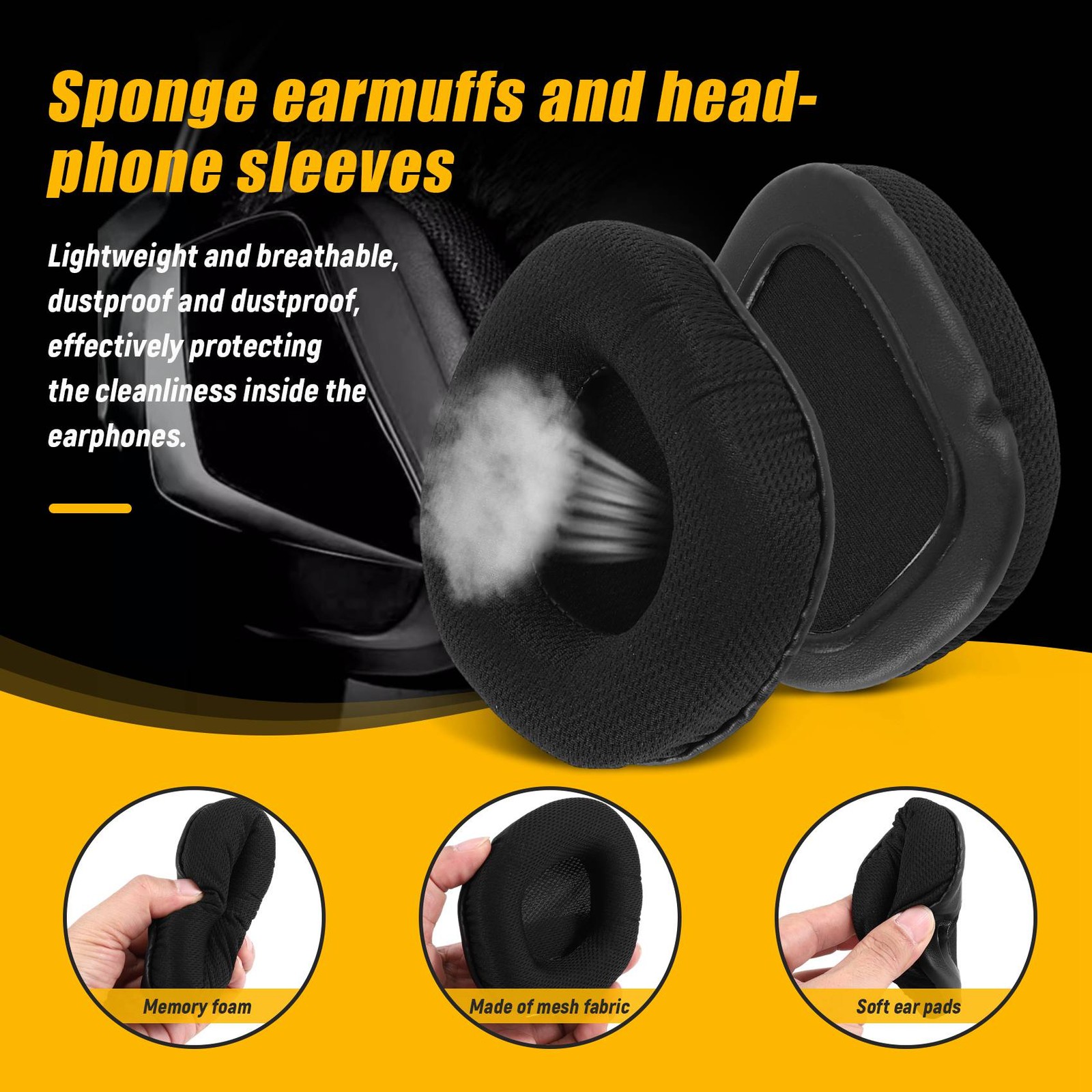 Ear Pads Ear Cushion Ear Cups Ear Covers Replacement for Void & Void PRO8687