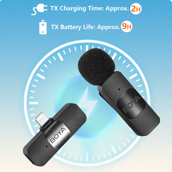 BOYA BY-V Professional Wireless Lavalier Mini Microphone - iPhone, Android, More