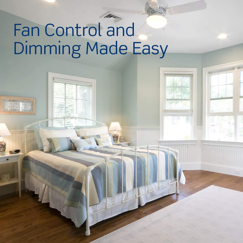 Sureslide Ceiling Fan Control & Dimmer Switch for LED, Halogen, Incandescent