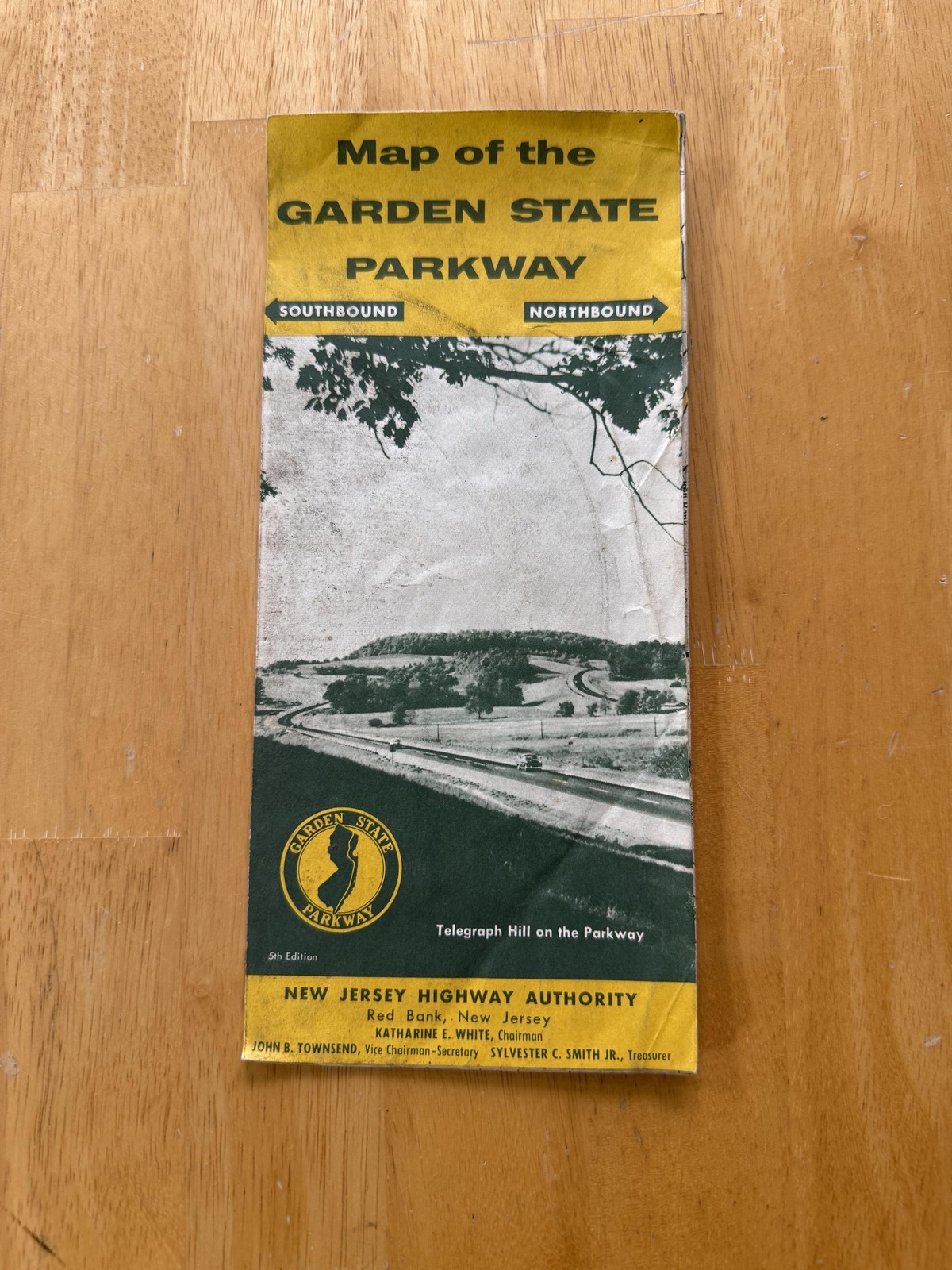Vintage Garden State Parkway New Jersey Road Map Travel Folded Brochure USA