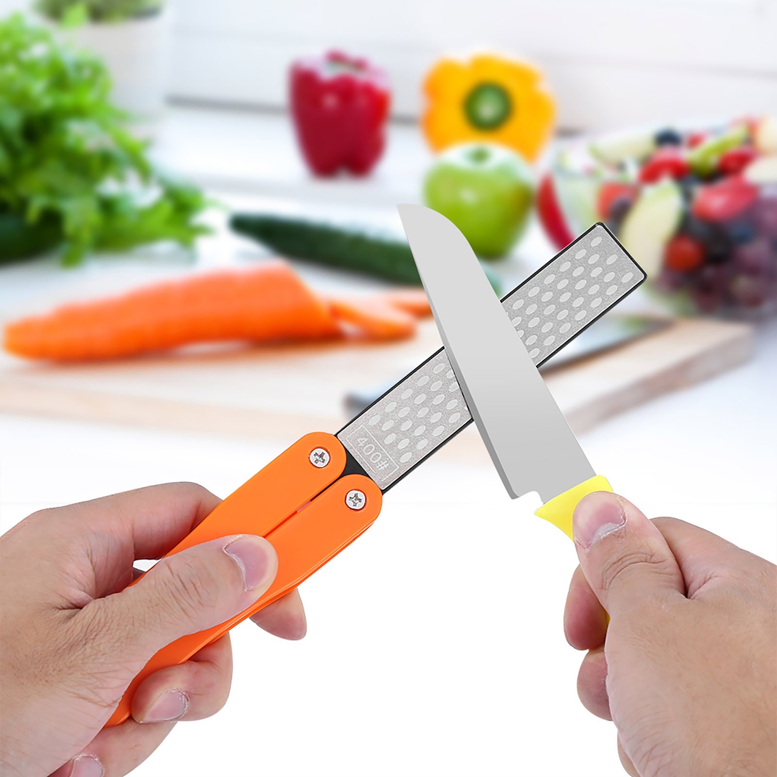 Outdoor Camping Folding Double Sided 400/600 Sharpener Stone Whetstone