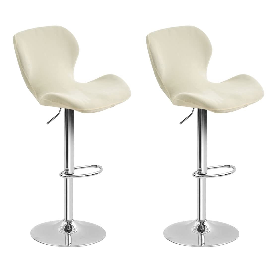 2 Pack Counter Height Bar Chairs Cover Velvet Swivel Bar Stools Slipcovers St...