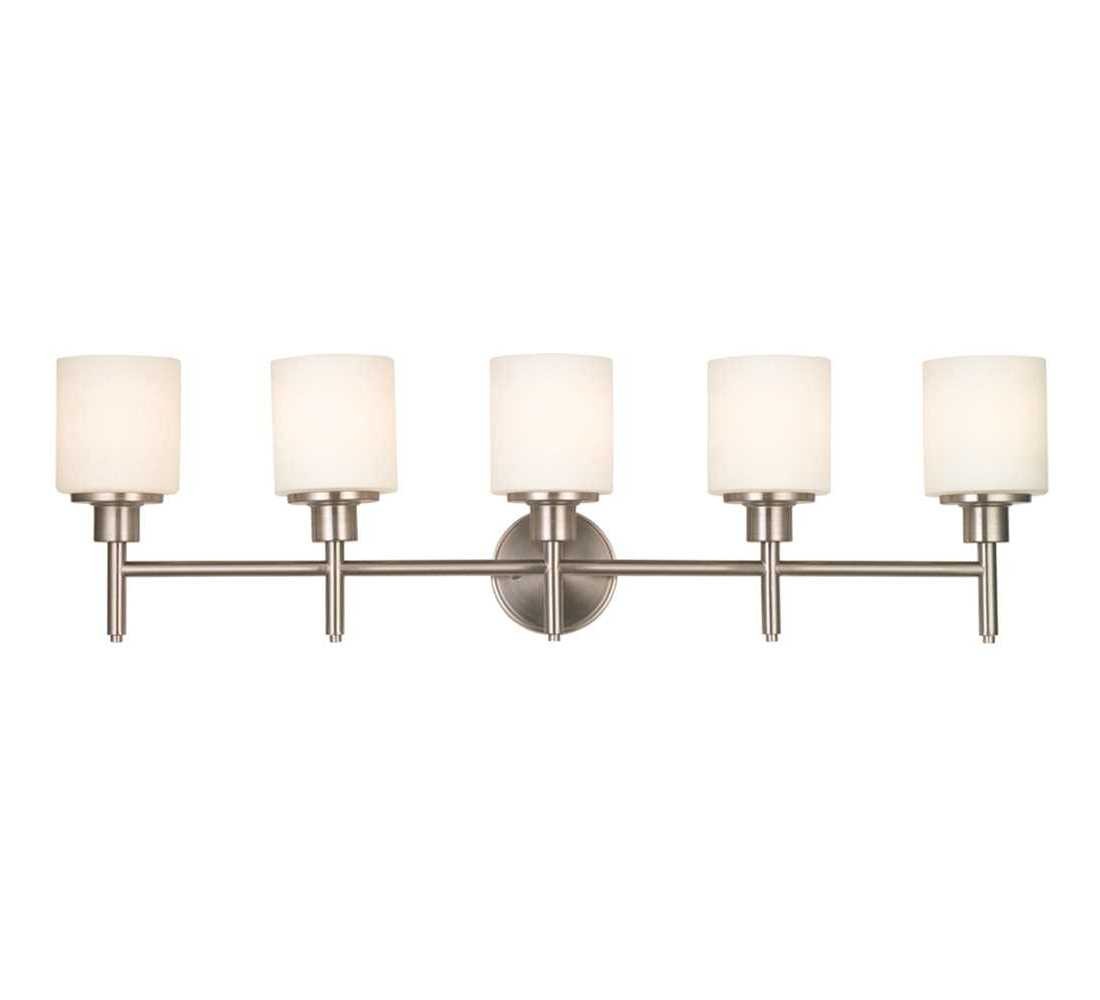 Design House 556225 Aubrey 5-Light Satin Nickel Vanity Light Color/Finish Family