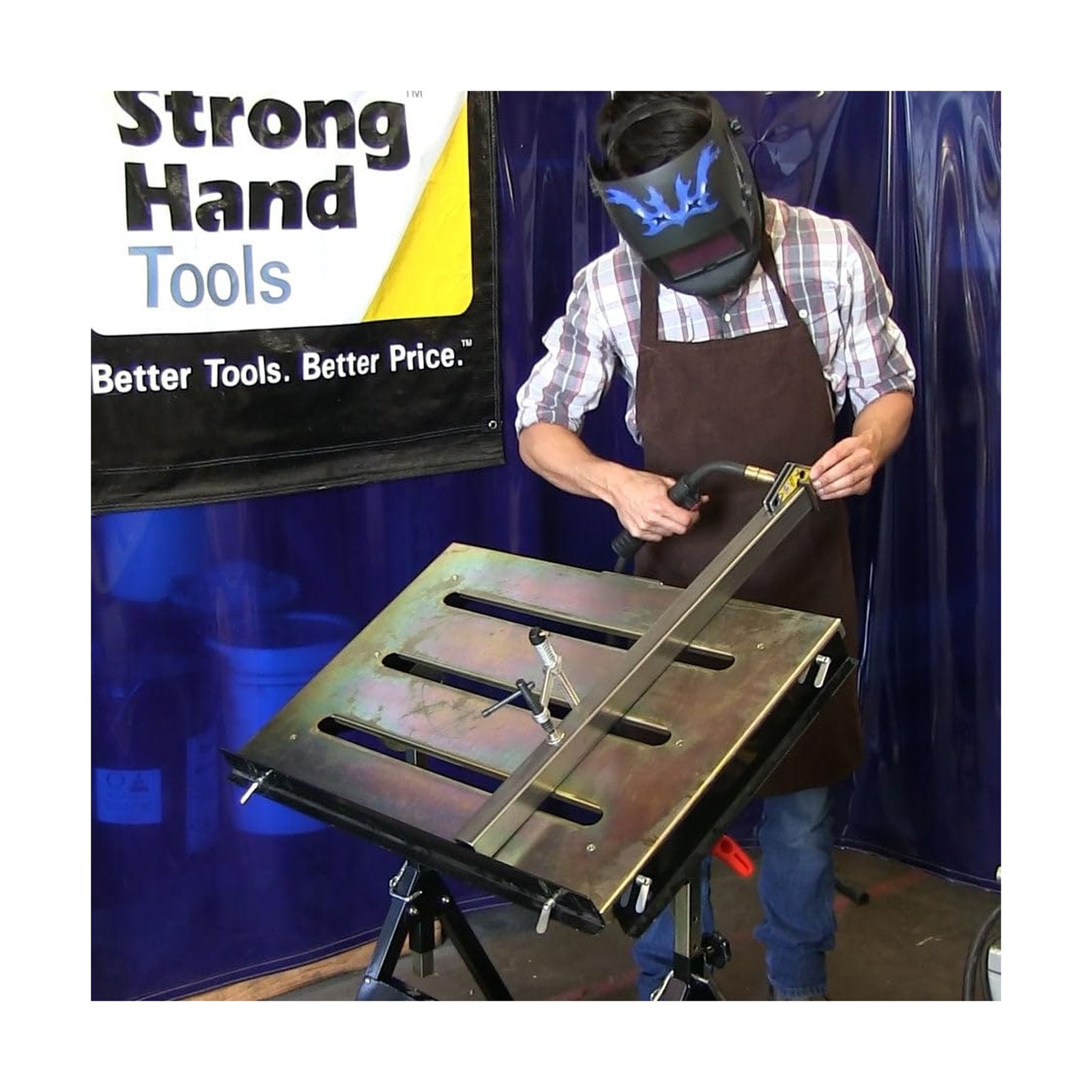 Steel Welding Table, 1.1″ (28mm) Tabletop Slots, Adjustable Angle & Height