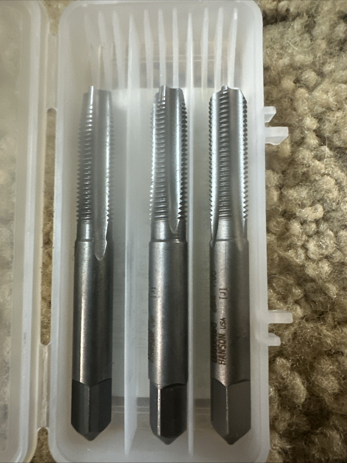 8MM-1.0 Carbon Steel Tap Set Irwin 2733, 3PC USA  Taper Plug Bottom
