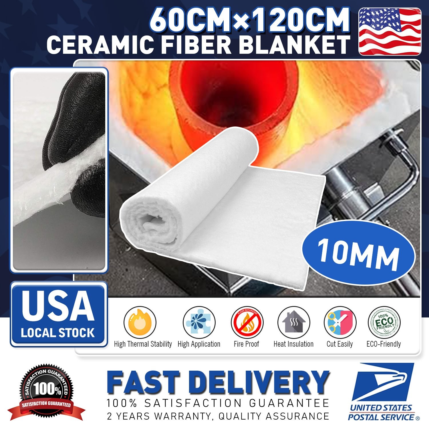 Ceramic Fiber Insulation Blanket High Temperature For Oven Stoves Forges