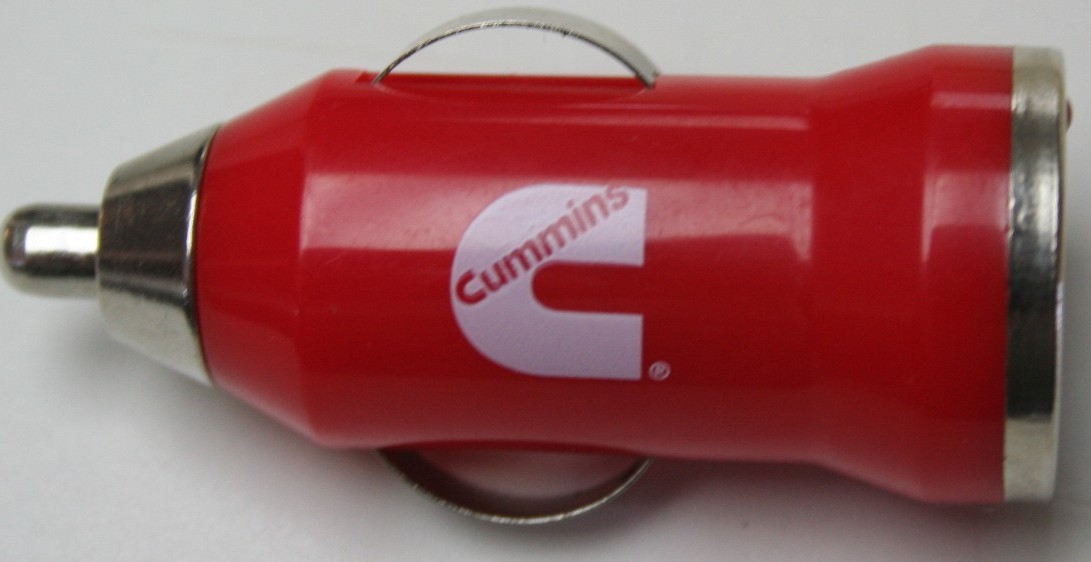 Cummins cell phone charger adapter power outlet usb cigarette lighter red