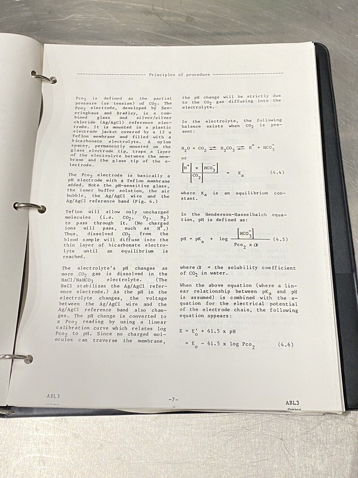 Radiometer ABL3 Acid-Base Laboratory - Users Guide / Instruction / Manual