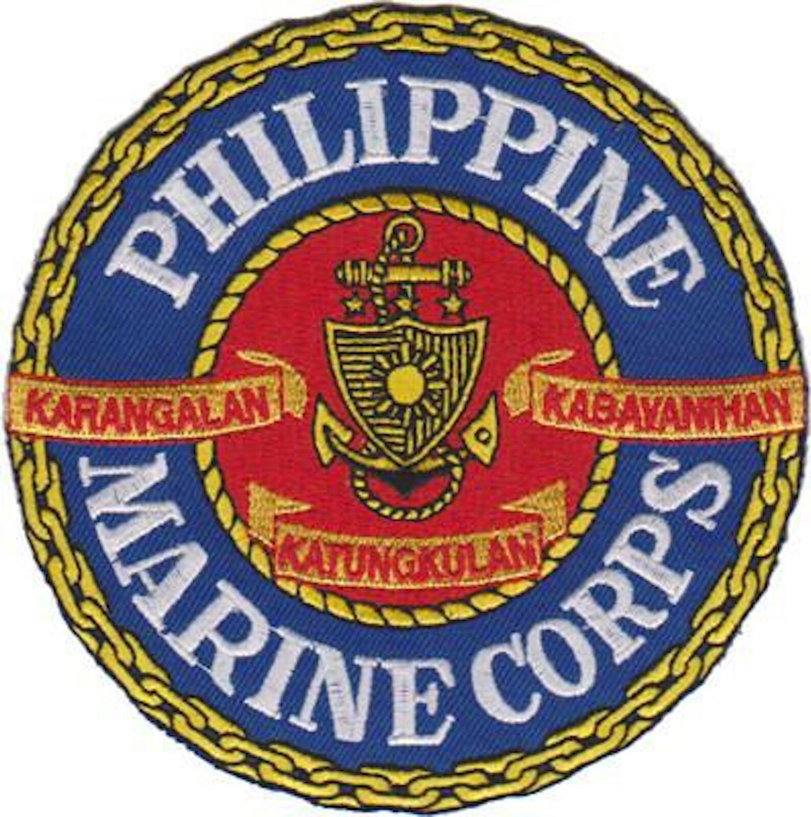 4.5" MARINE CORPS PHILIPPINE MARINES ROUND FLEET FORCE EMBROIDERED PATCH