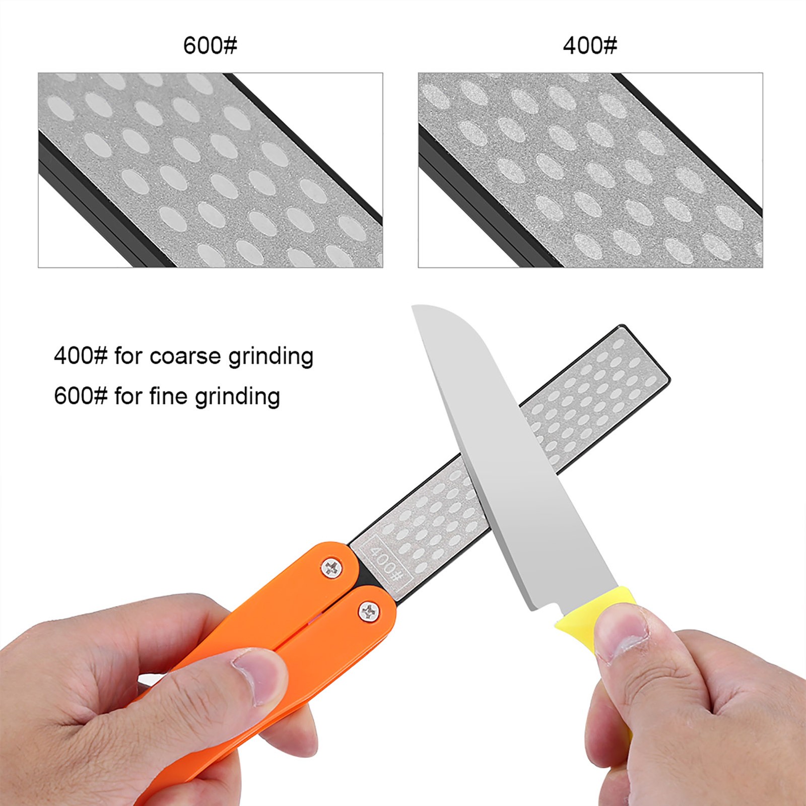 Outdoor Camping Folding Double Sided 400/600 Sharpener Stone Whetstone