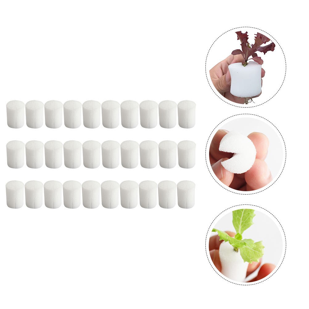 120 Pcs White Soilless Hydroponic Sponge Blocks for Vegetable Growing