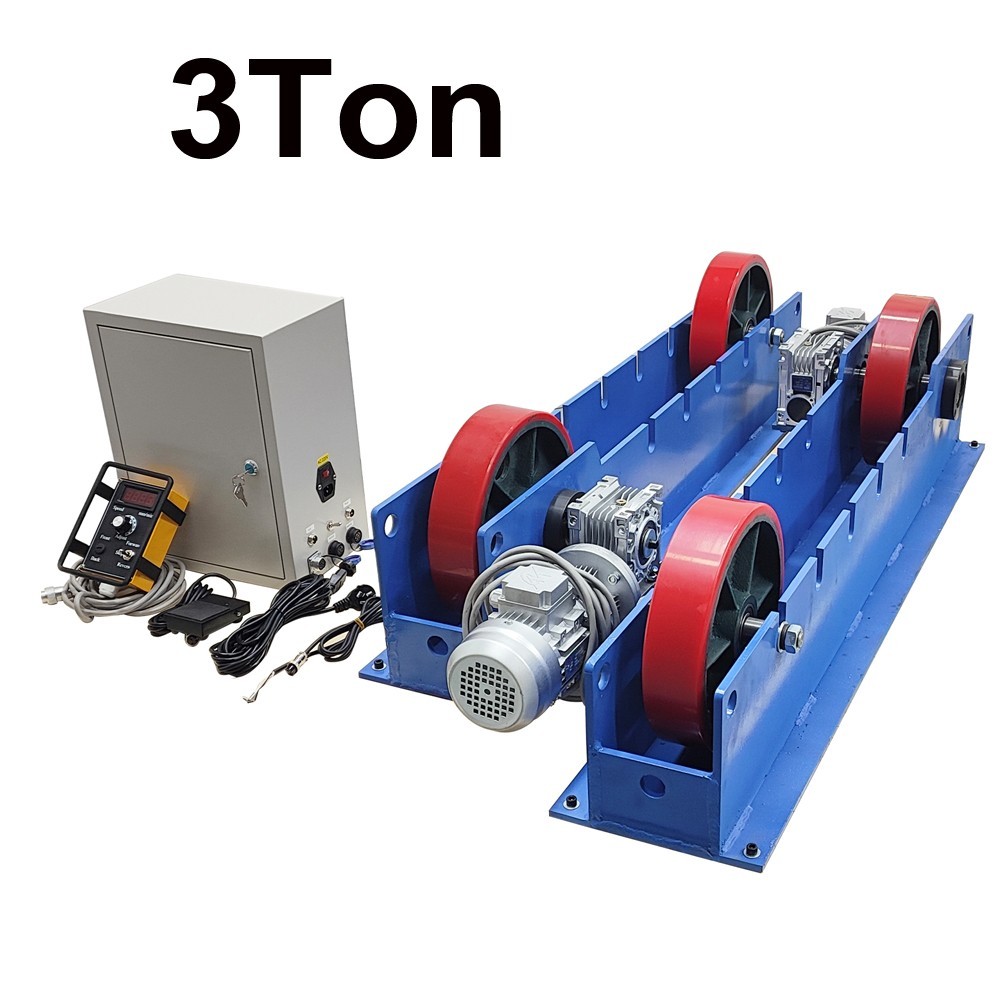 3Ton Welding Turning Roller Welding Bench Positioner Duble Motor suit 1.9"-78.7"