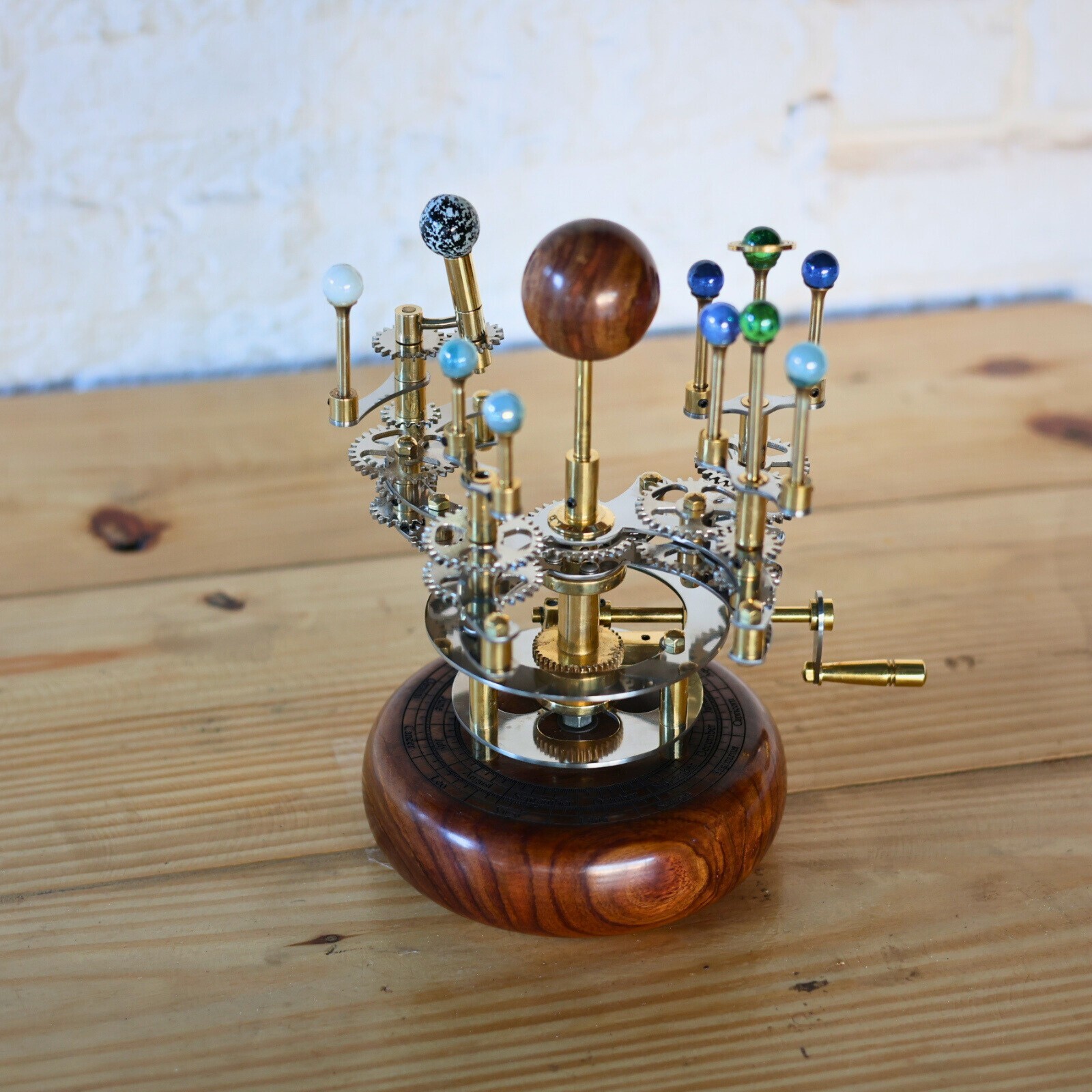 Steampunk Decor Orrery, Piece for Book Shelves Brass and Steel Orrery