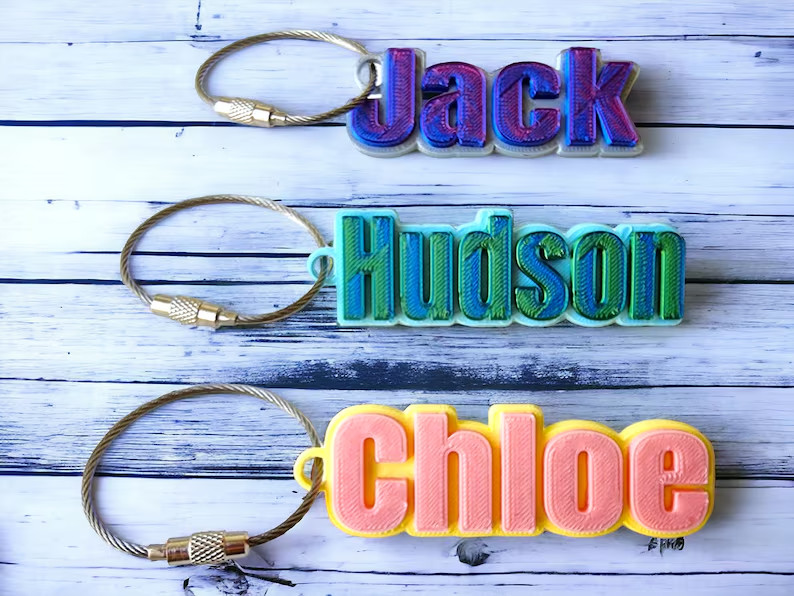 Bottle Name Tag, Personalized Name Keychain, Custom Backpack Tag, School Name