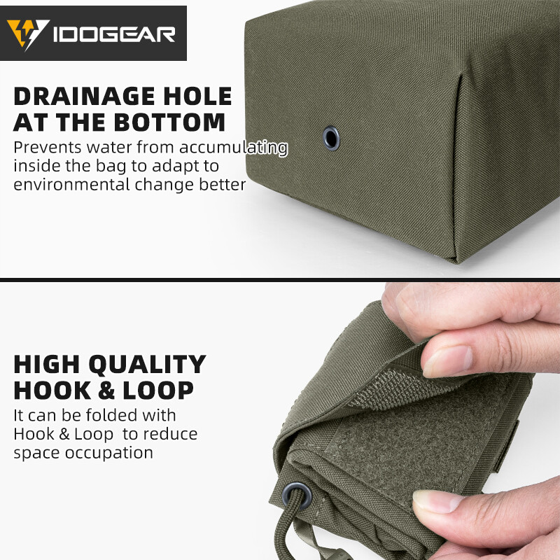 IDOGEAR Tactical Foldable Recycling Bag Dump Pouch MOLLE Drop Pouch Mini Hunting