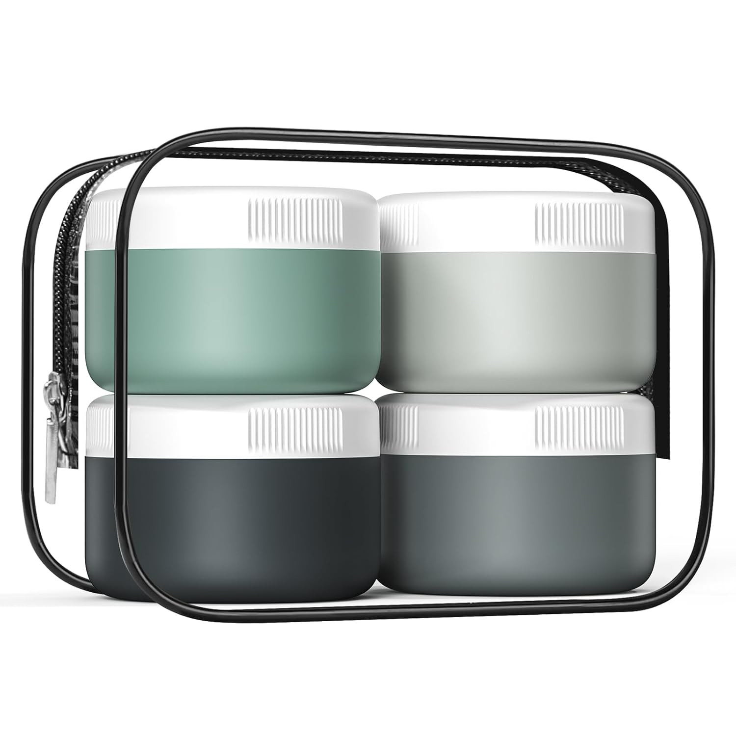Silicone Travel Containers for Toiletries, Leak-Proof 2Oz Jars (4 Pack)