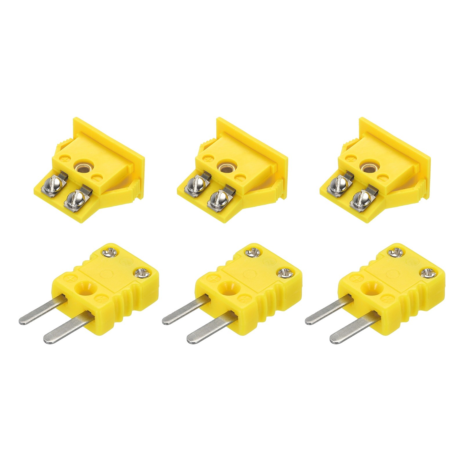 K Type Thermocouple Wire Connectors Male Plug 200°C(392°F) Yellow 3 Set