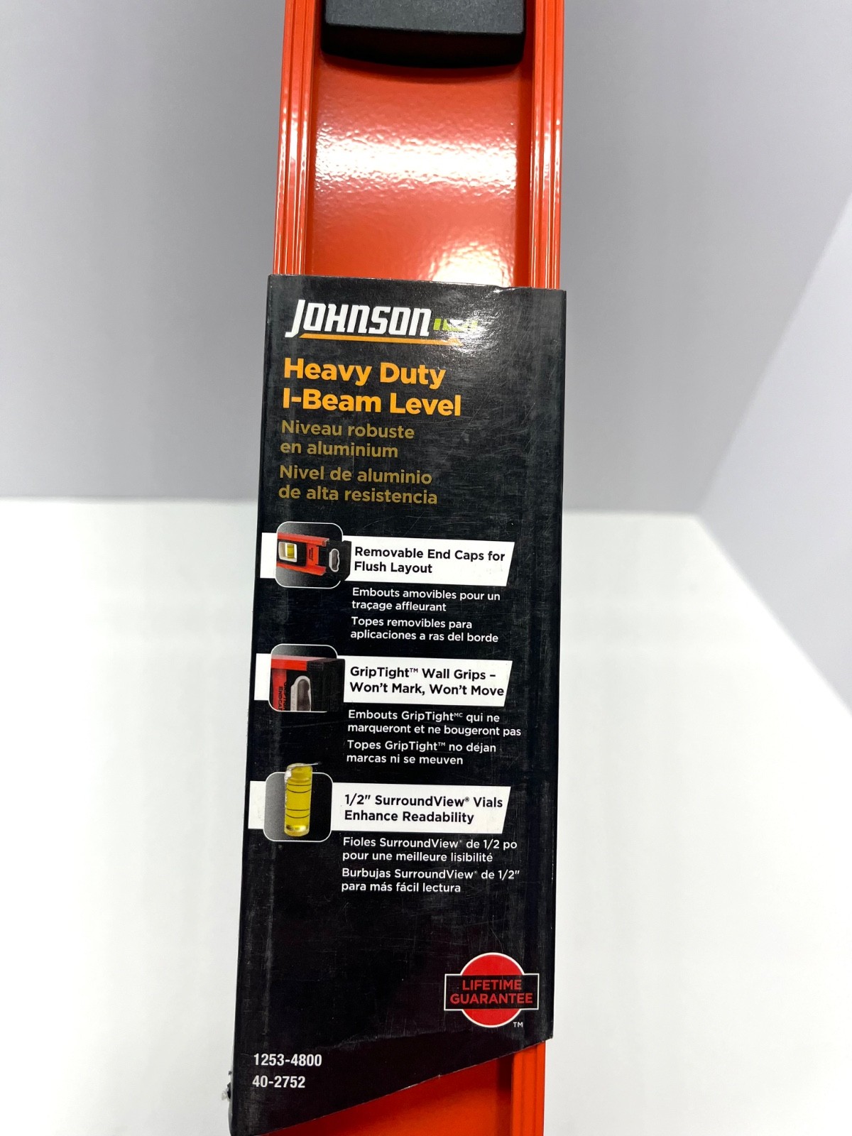 NEW Johnson 48" Heavy Duty I-Beam Aluminum Level, 4 Vials, 1253-4800