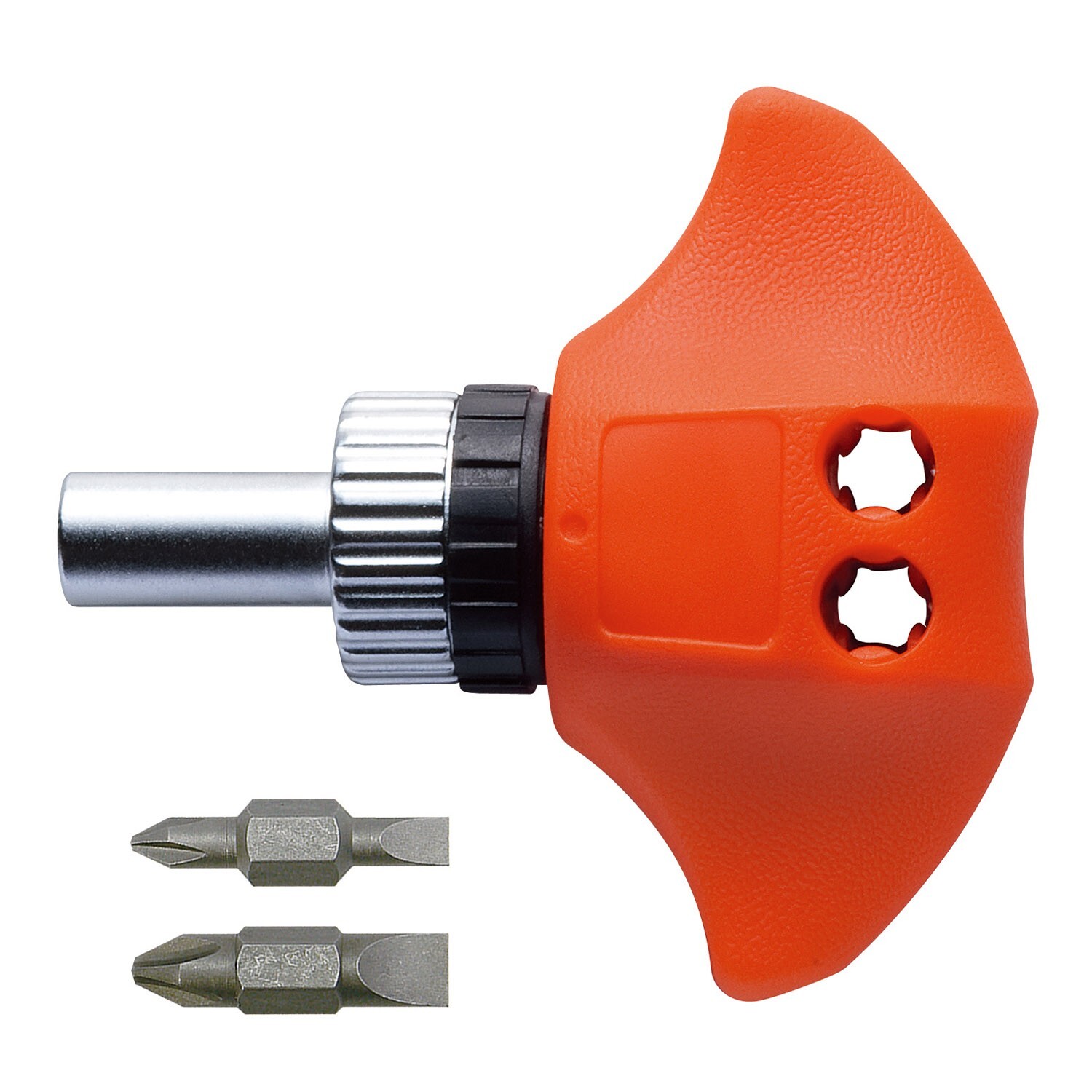 Vessel T Handle Stubby Ratcheting Screwdriver w Phillips Flat Bits TD-81 Wing