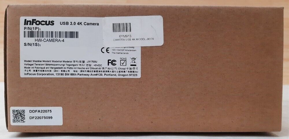 InFocus USB 3.0 4K UHD Teleconferencing Camera JX170 / JX1700U P/N HW-CAMERA-4