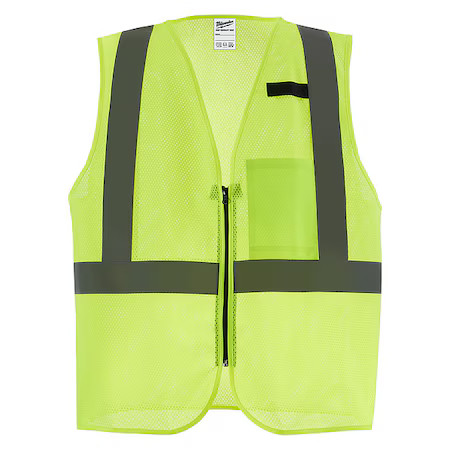 Milwaukee Tool 48-73-2254 Class 2 High Visibility Yellow Mesh One Pocket Safety