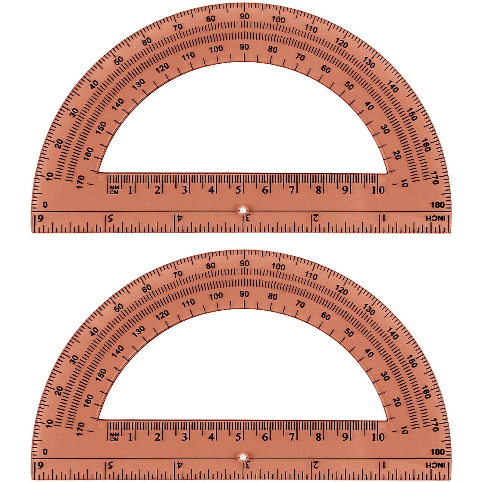 2 Pack 6 Inch Plastic Math Protractors 180 Degrees Angle Measurement