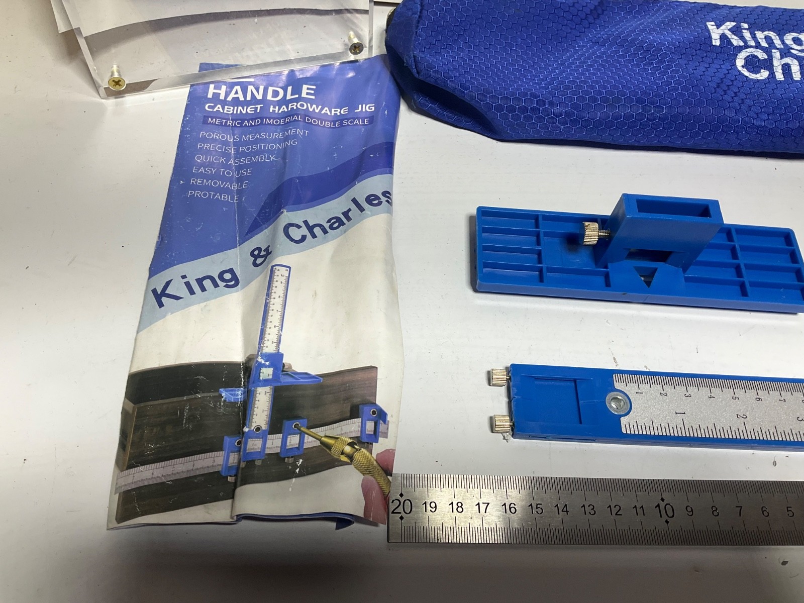 King & Charles Cabinet Hardware Jig Kit – Complete with Automatic Center Punch