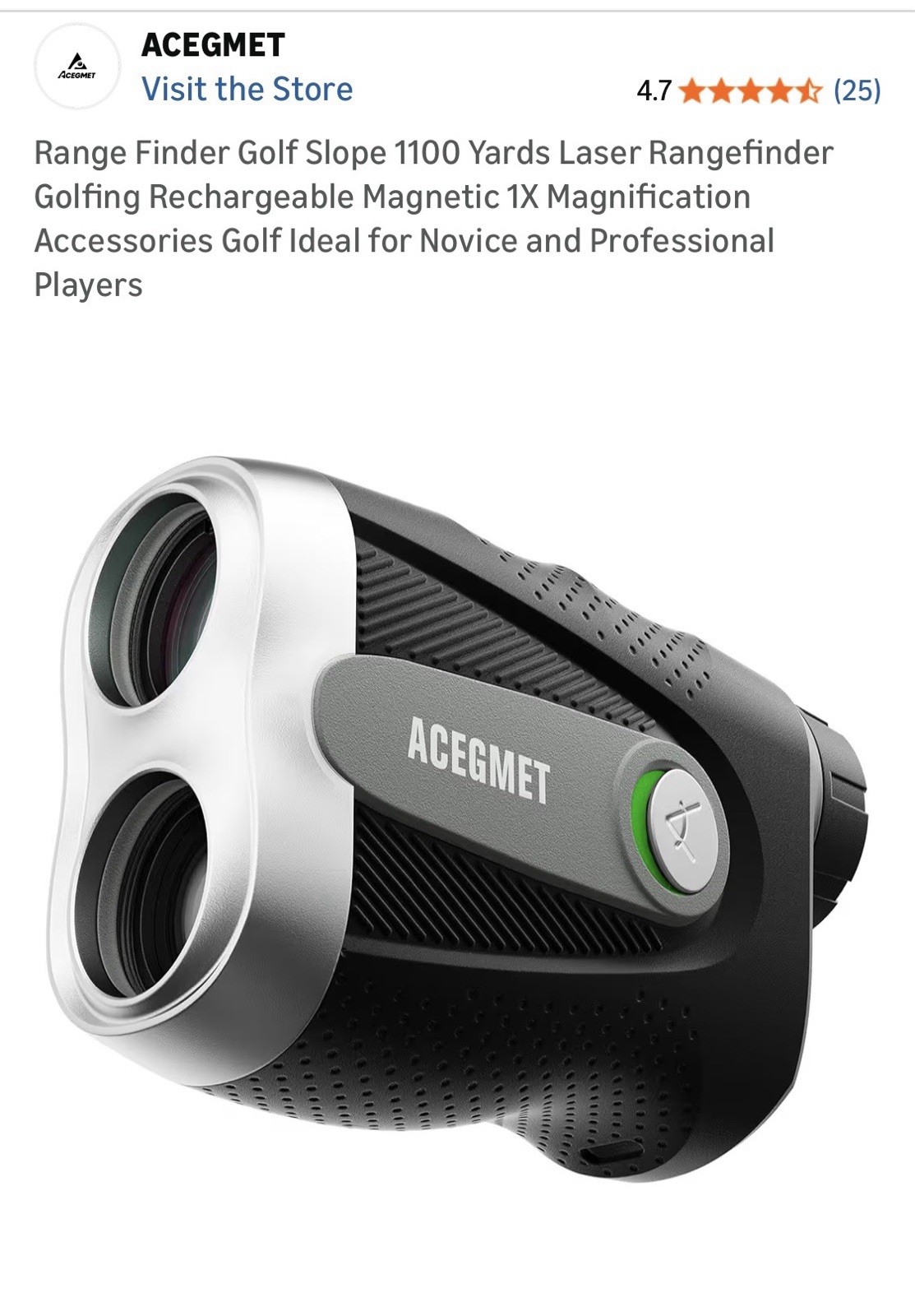 Acegmet Golf Range Finder New In Box