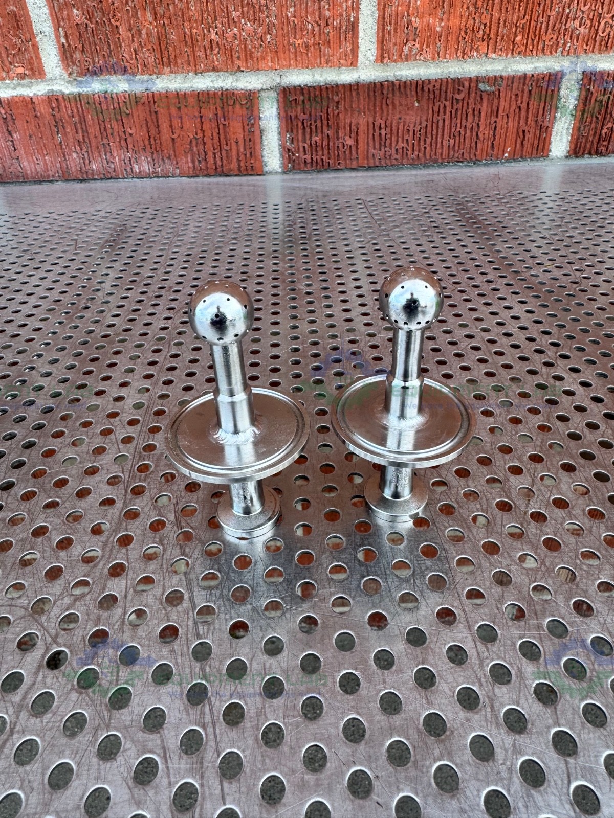 Lot of 2 - Stainless Steel  Spray Ball w/ 2" to 1/2" Sanitary Fitting