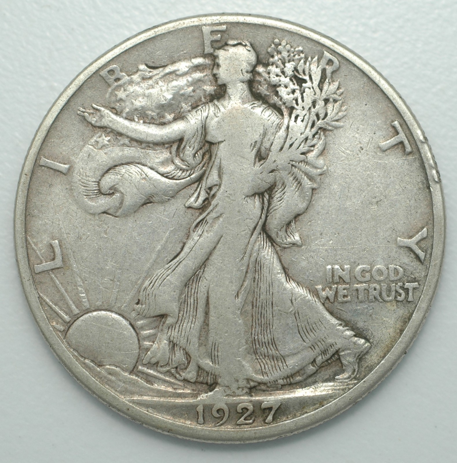 1927-S Walking Liberty 90% Silver Half Dollar San Francisco Mint Mark