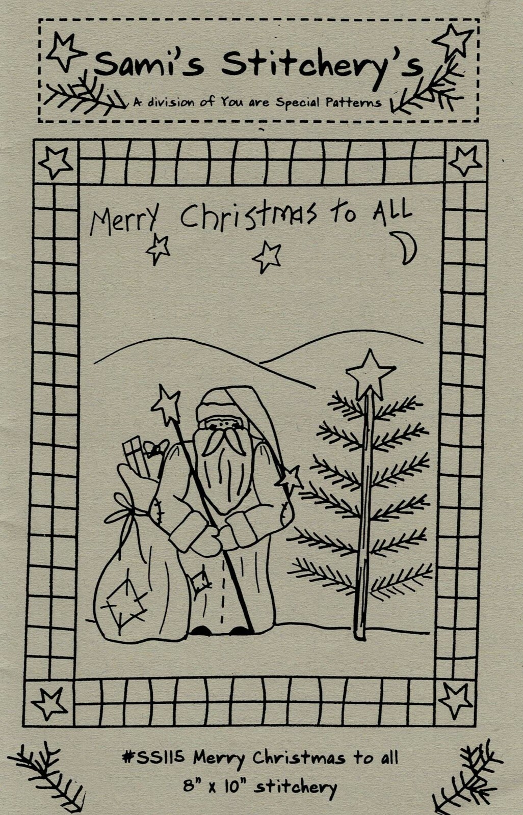 MERRY CHRISTMAS TO ALL STITCHERY PATTERN- SAMI'S STITCHERY