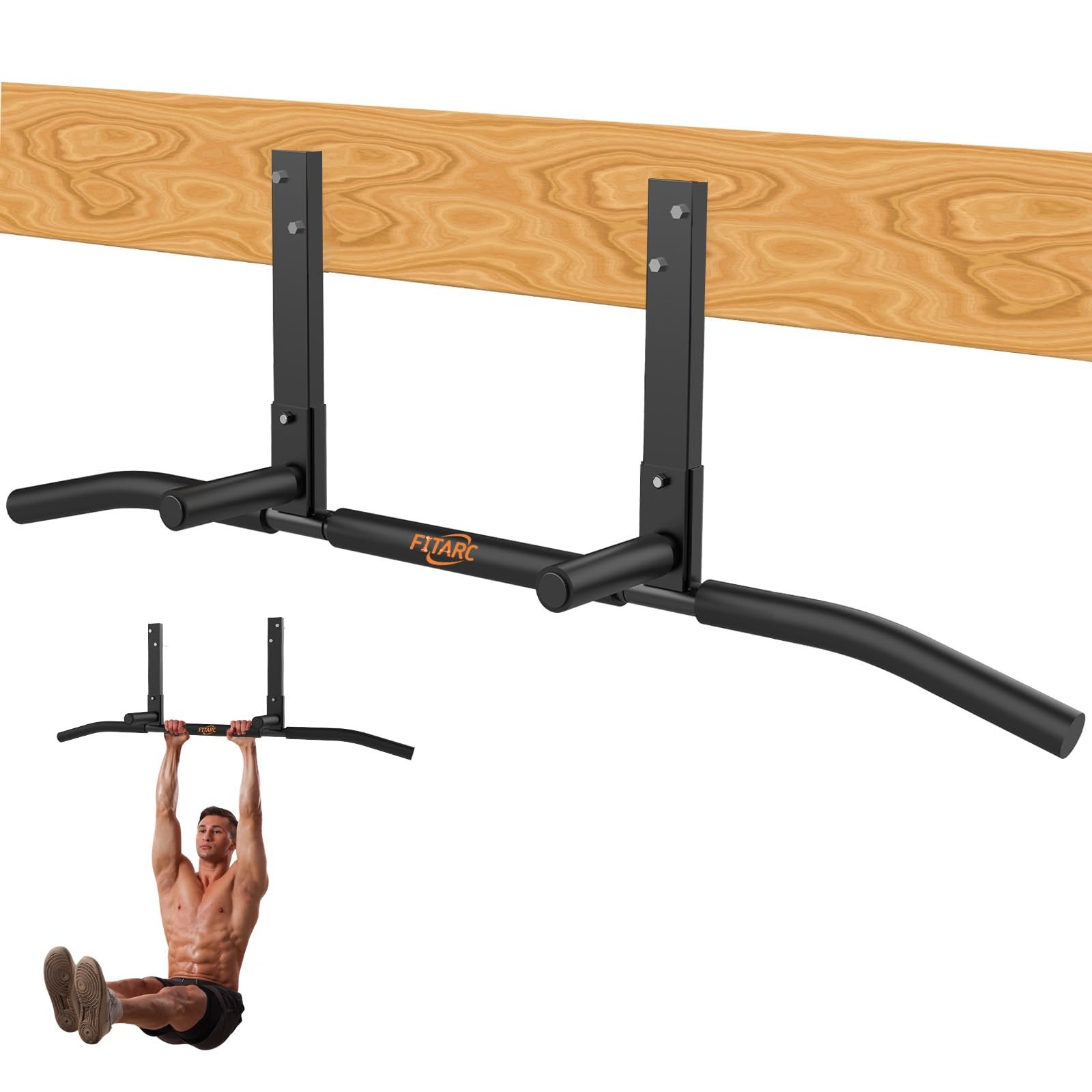 Joist Mount Pull Up Bar, Chin Up Bar Ceiling Mount, Heavy Duty, Workout for H...