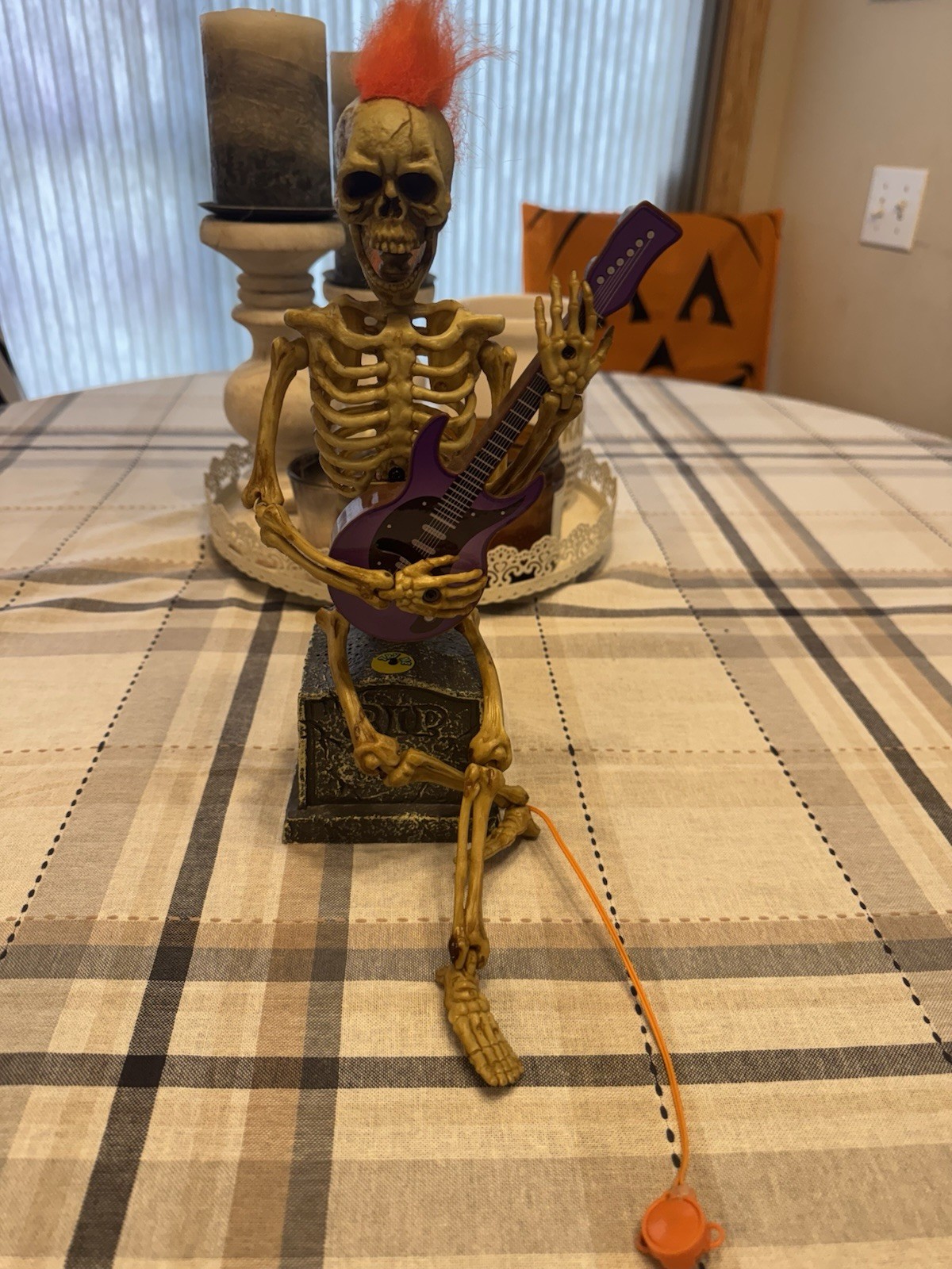 VTG Halloween Animated Dancing SKELETON Magic Power Banjo Dixie 11.5” WORKS