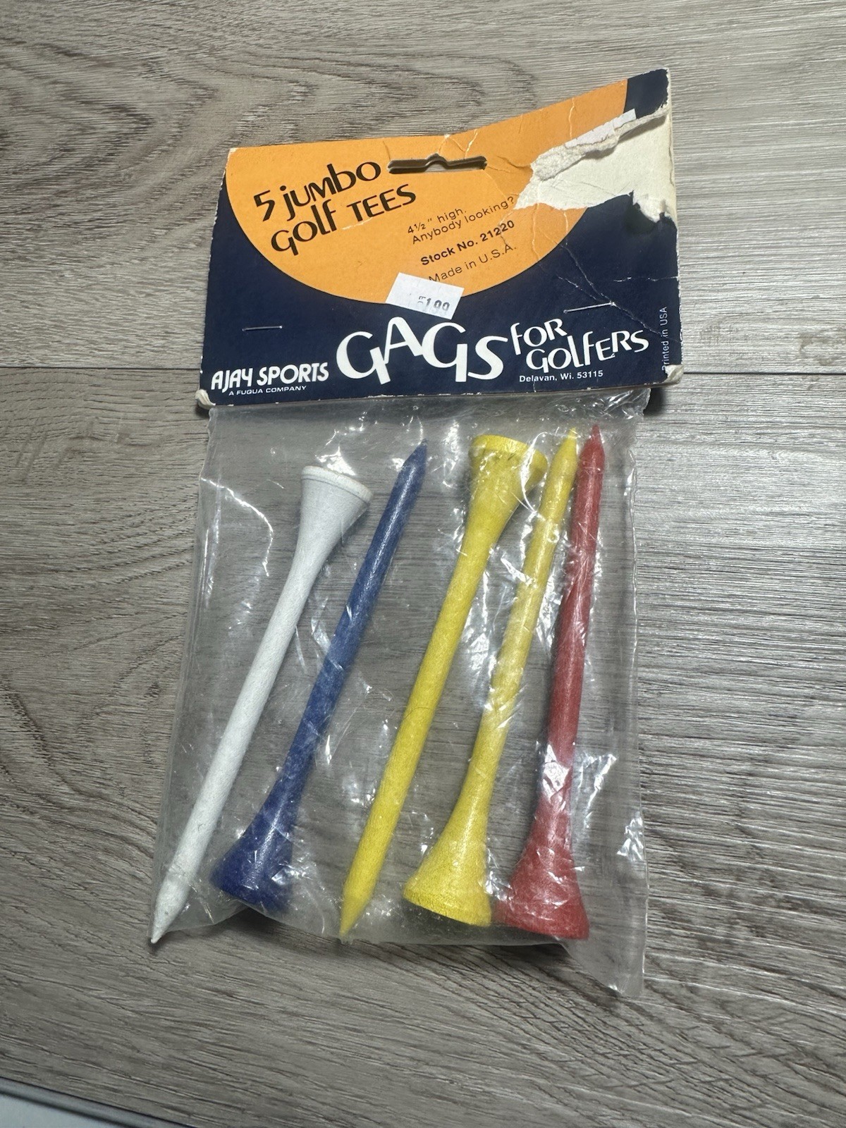 JP Lann Golf Jumbo Quality Wooden Tees (4.5”) 5 pack New Gag Gift Free Shipping