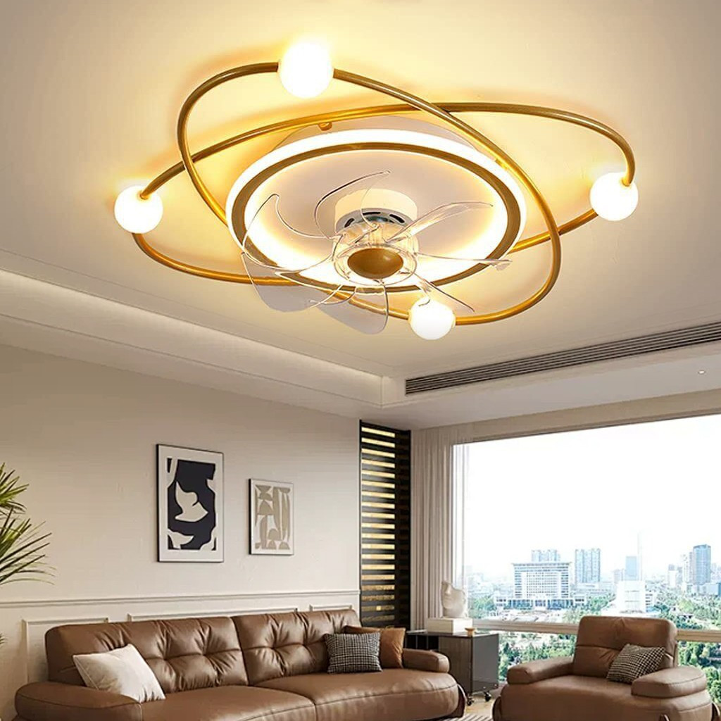 Low-noise Ceiling Fan Lighting Hallway Creative Design LED Ceiling Fan Lighting