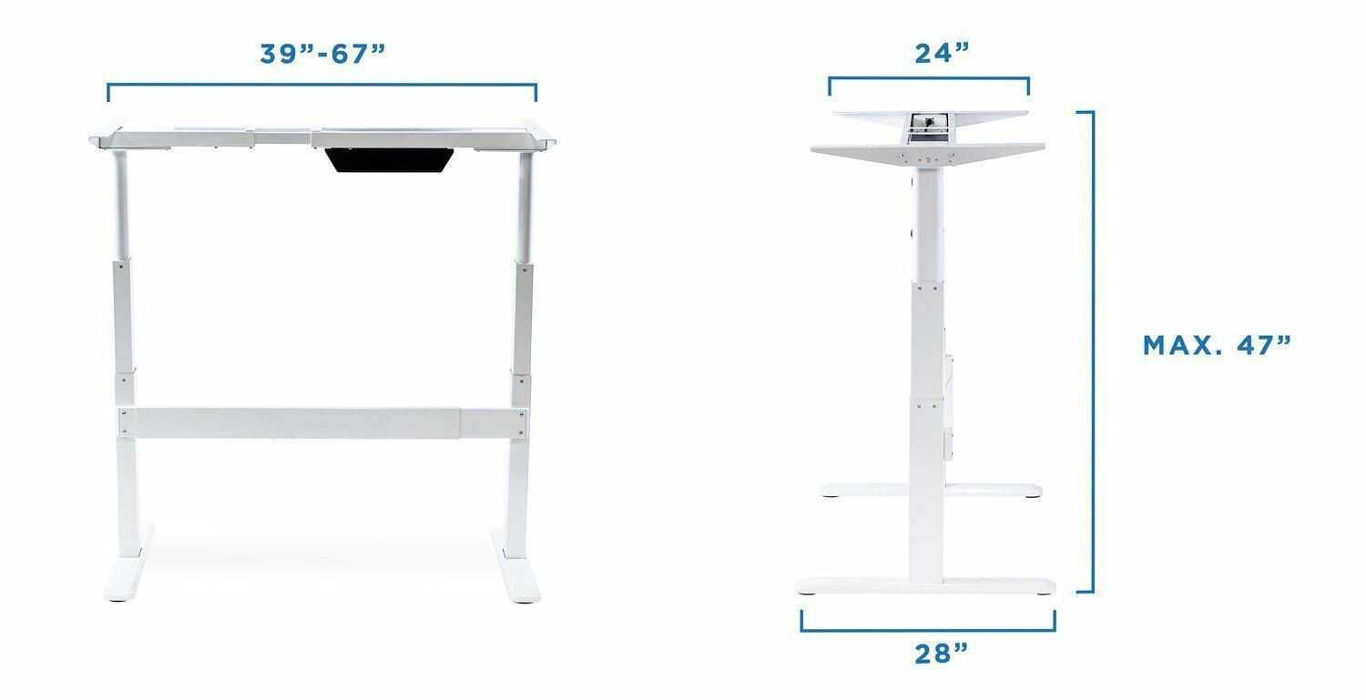 Mount-It! Electric Standing Desk Frame | LED Touch Control | White