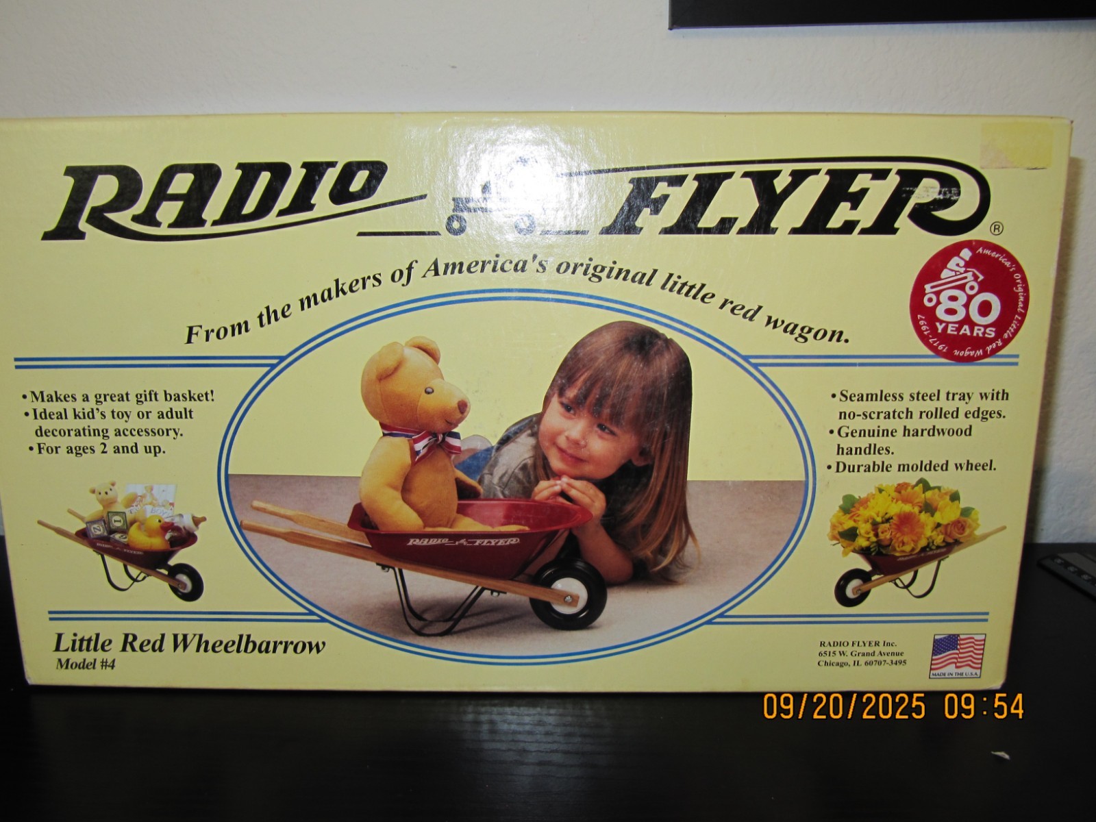 Radio Flyer Little Red Wheelbarrow Model #4 16" Kids Toy Size New