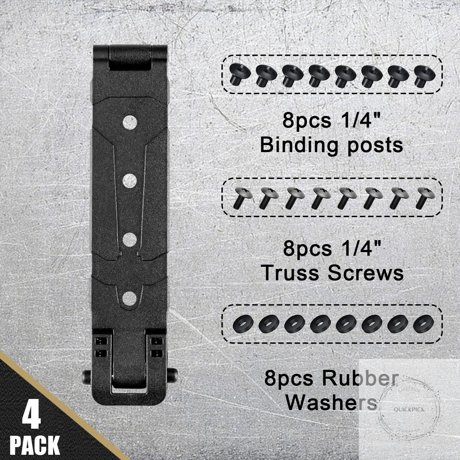 3" Molle Clips 4-Pack, Molle Attachment Clips with Mounting Hardware for Vests