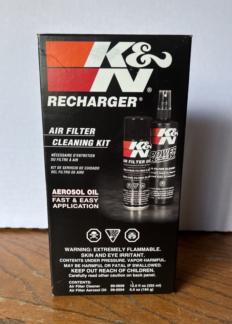 K&N RECHARGER AIR FILTER CLEANING KIT #99-5000 AIR FILTER CLEANER AND OIL