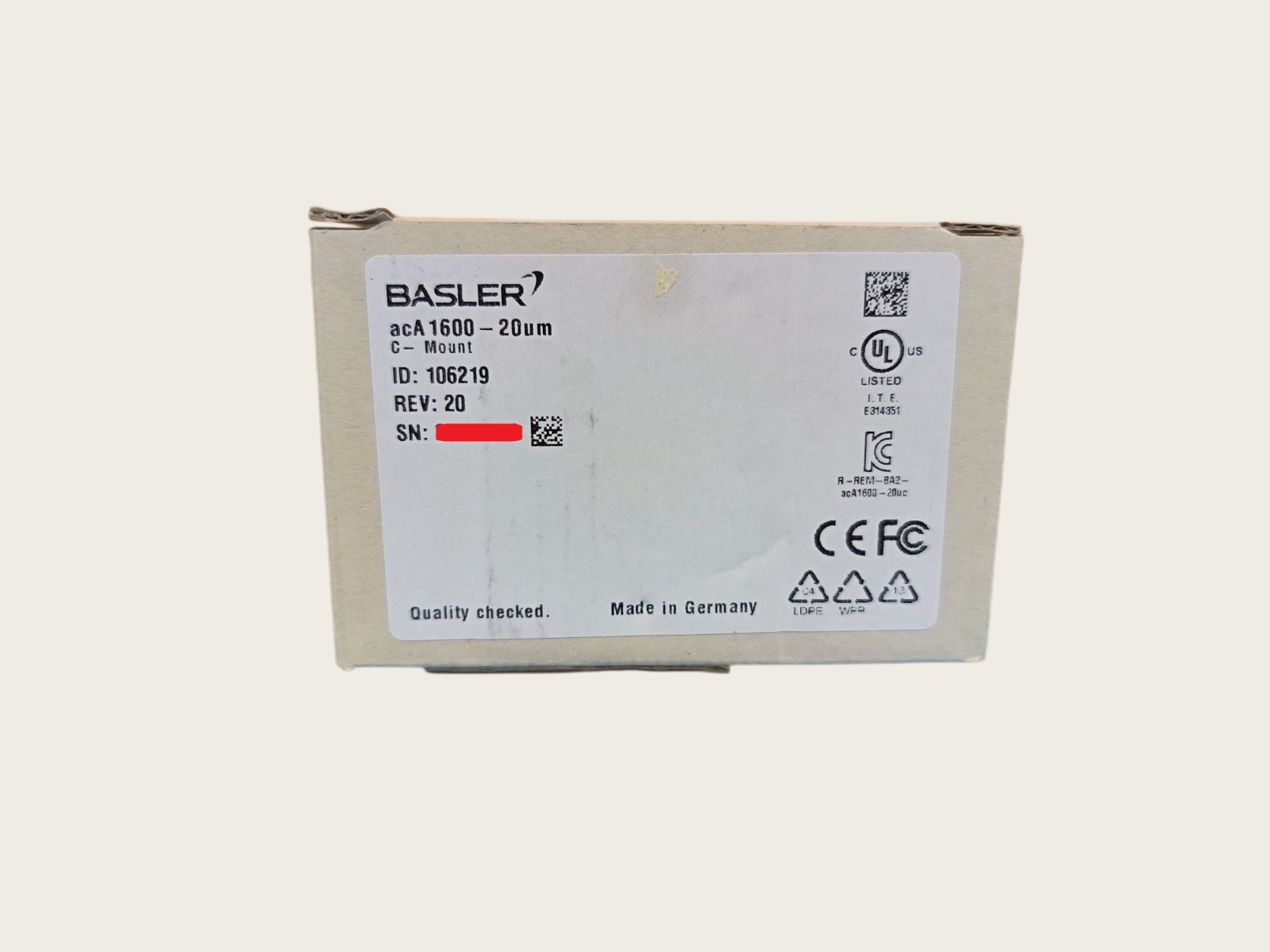 new BASLER acA1600-20gm ndustrial camera