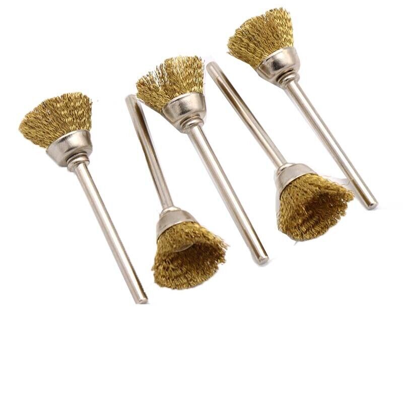 15pcs Wire Brass Brush Brushes Wheel Set Dremel Accessories for Rotary Tools