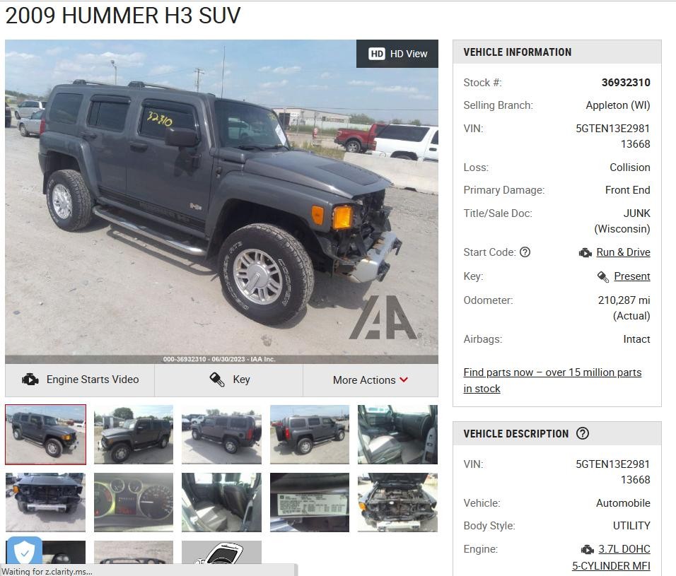 Used Floor Jack fits: 2009 Hummer H3  Grade A