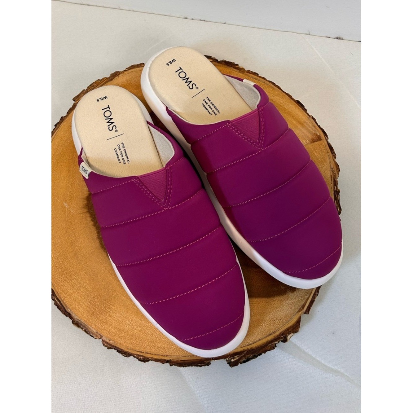 TOMS Alpargata Mallow Puff Mule shoes fuchsia color Women's 8.5