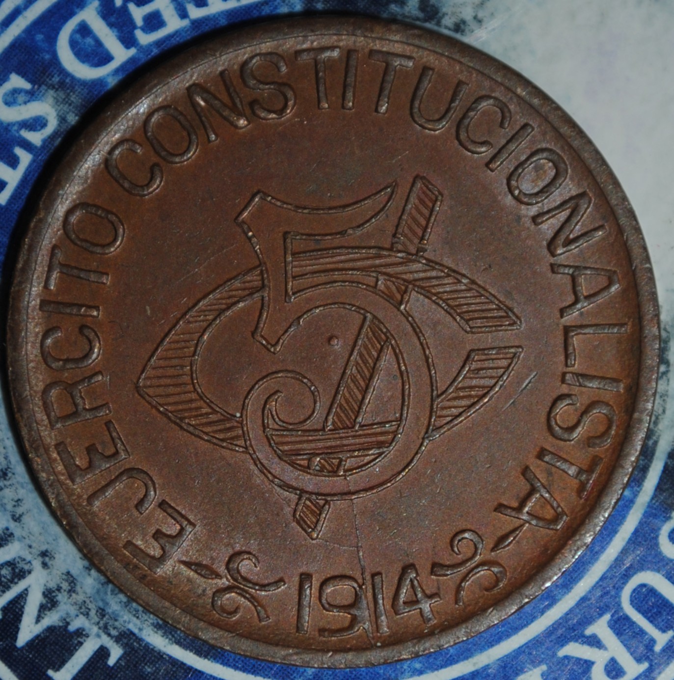 UNC Mexico 5 Centavos 1914 Chihuahua {{{D068