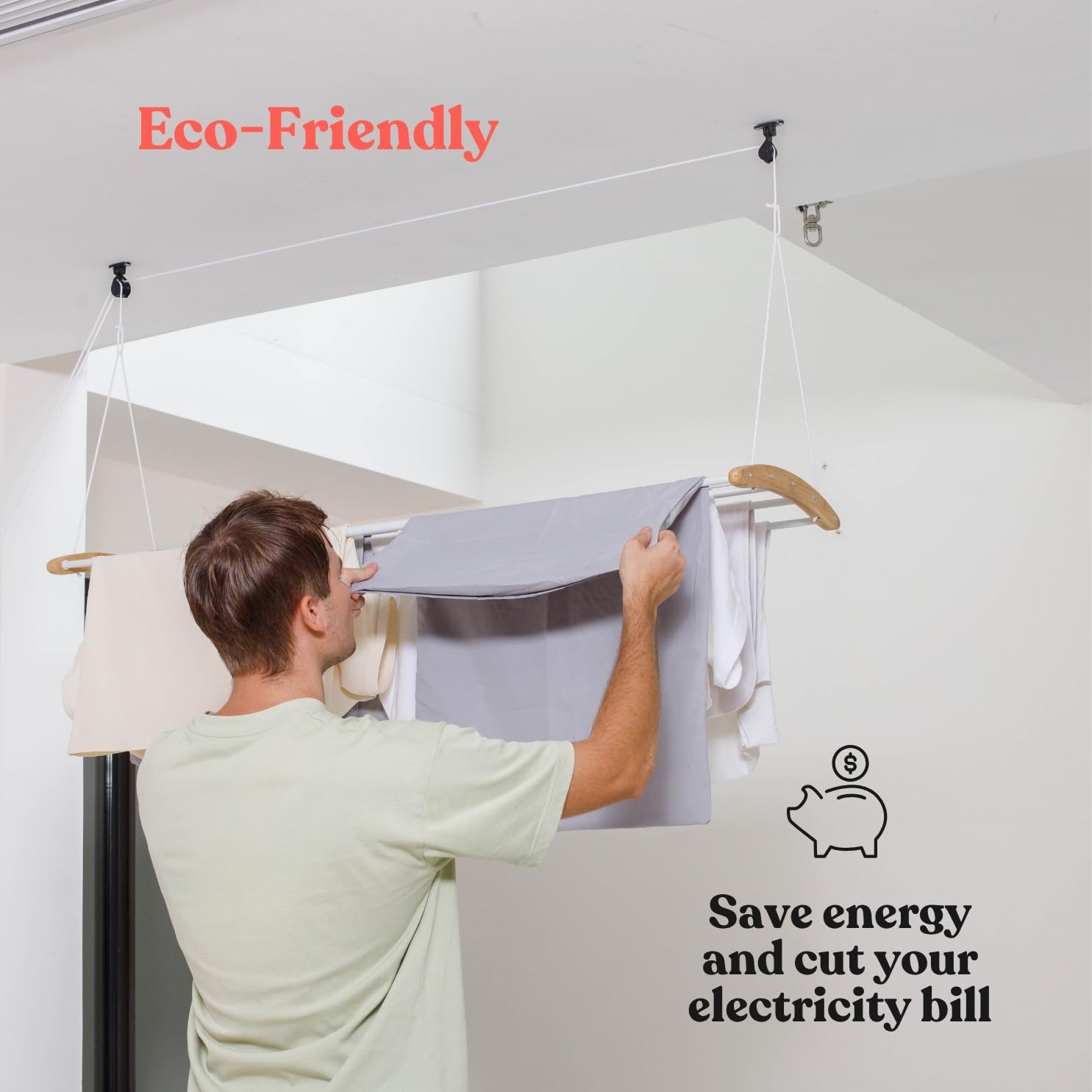 Ceiling Mounted Drying Racks for Laundry-Space-Saving Ceiling Clothes Drying ...