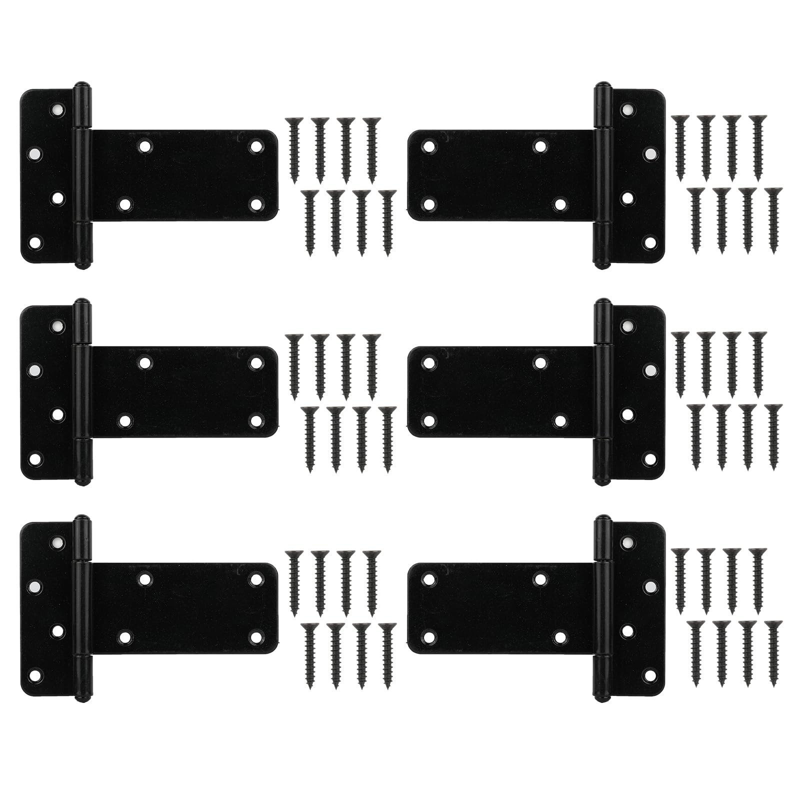 5 in T-Strap Shed Door Hinges 260 Lbs Capacity, 6 Pack Heavy Duty Gate Hinge,...