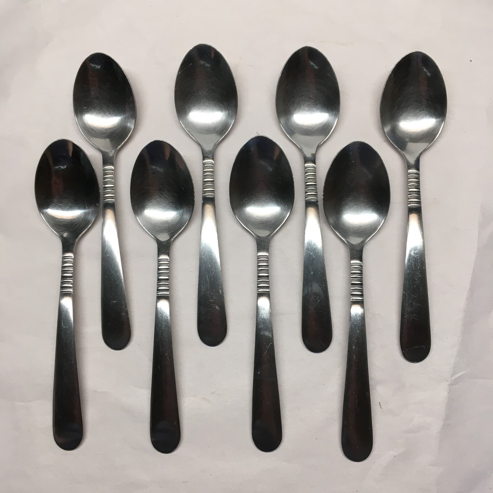 39pc International Stainless Flatware Ribbed Neck Vertical Lines China