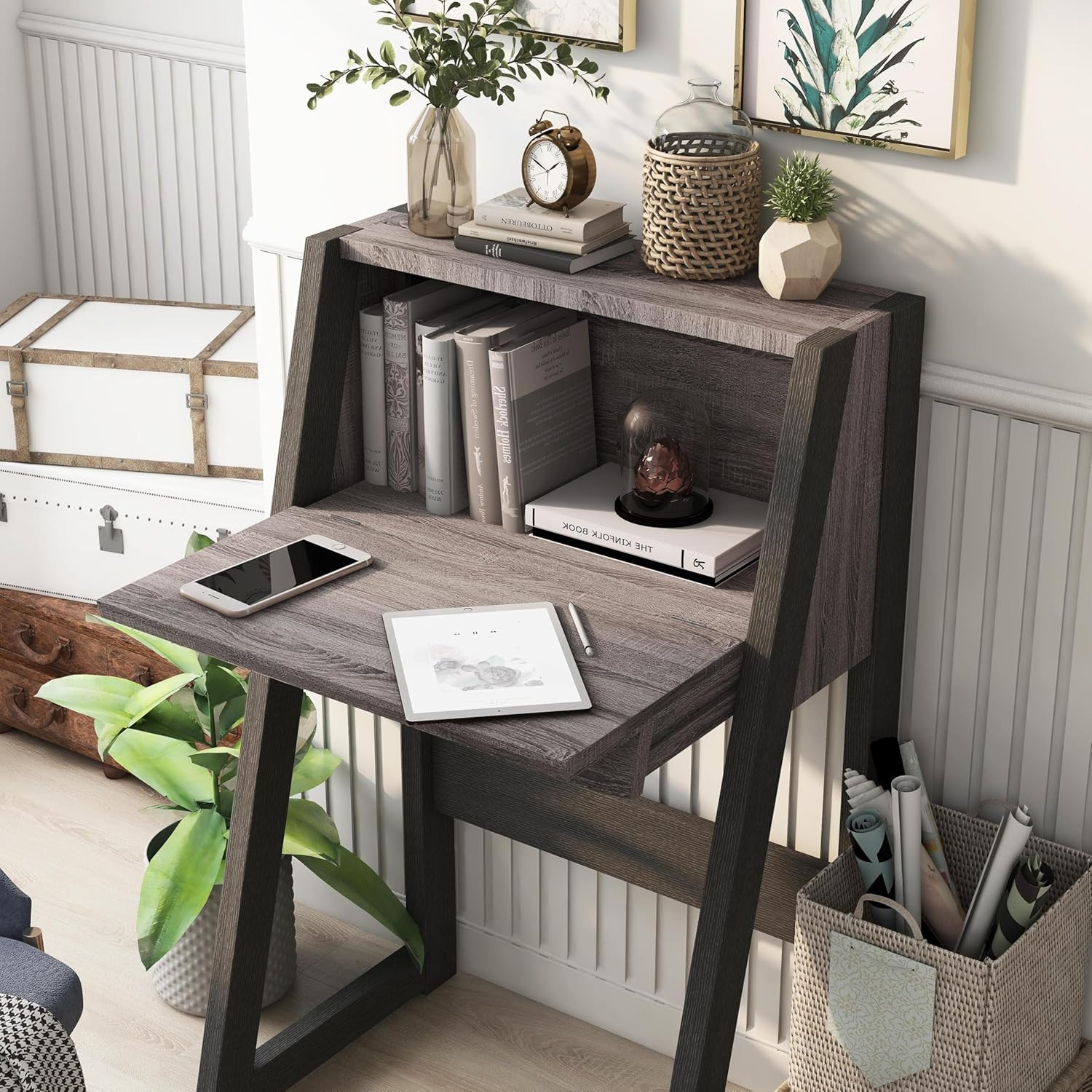 Modern Drop-Down Surface Cabinet Desk for Home Office & Study