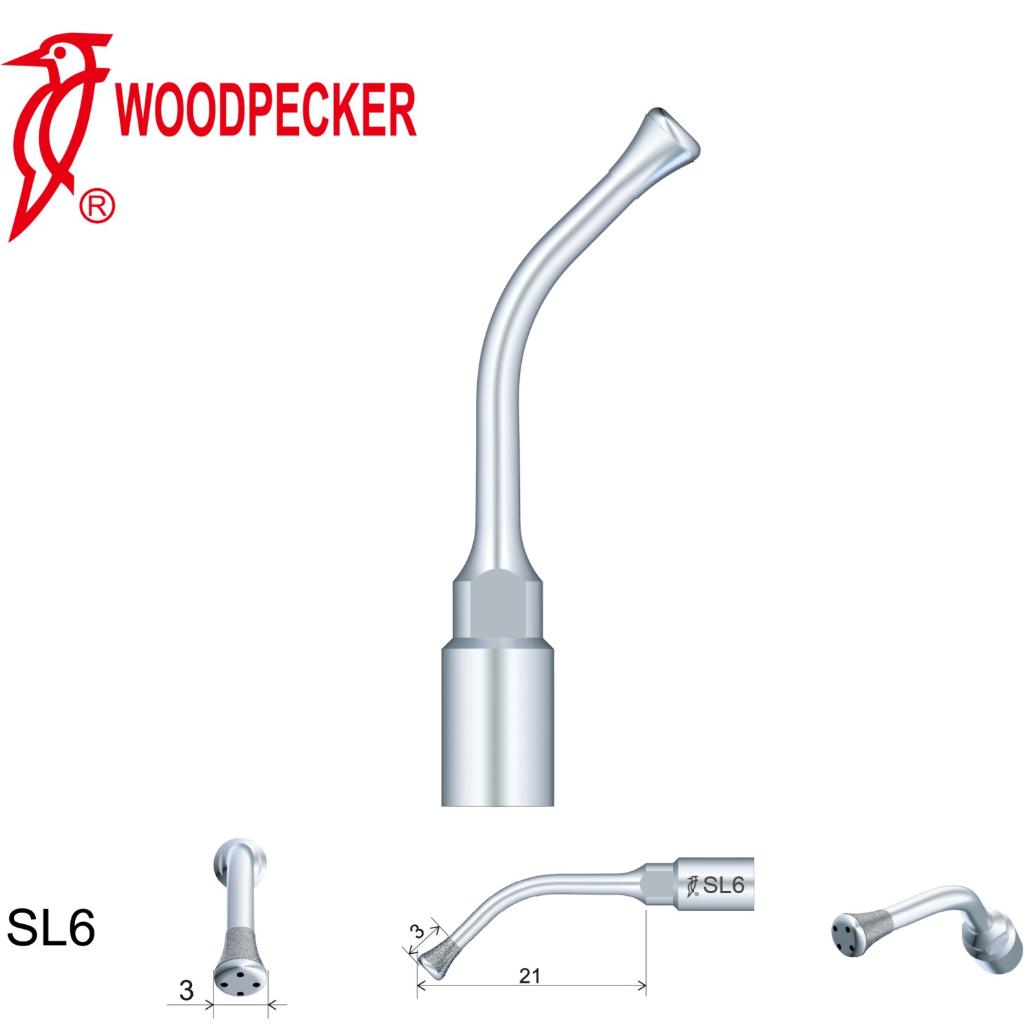 Woodpecker Dental Perio Bone Surgery Tips SL6 for Surgic Smart  & Satelec Perio