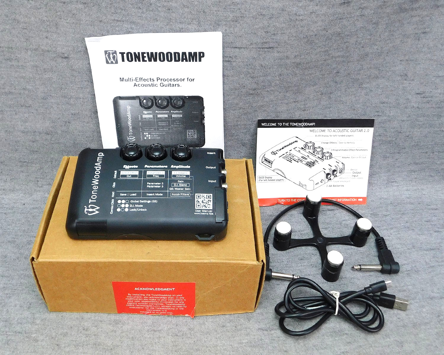 HONZ Tech ToneWoodAmp Solo Acoustic Guitar Multi-Effects Processor w/ X-Brace
